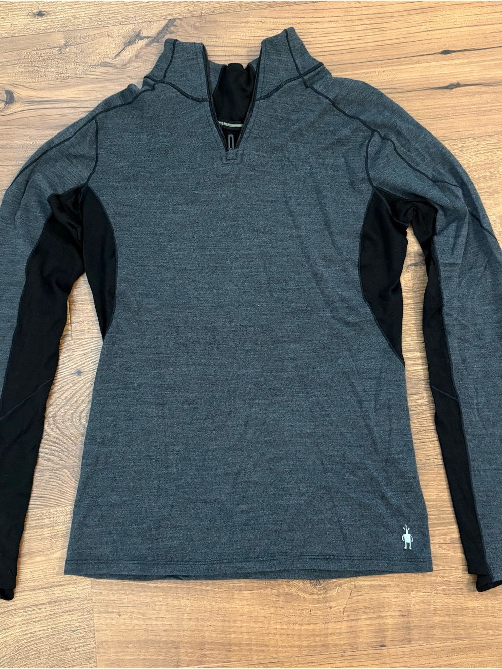 Smartwool Gray and Black Long-Sleeve Performance Quarter-Zip